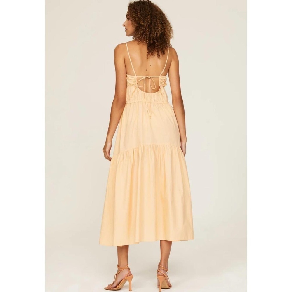 VINCE. | tie back ruched tiered cami midi dress | size small - Picture 3 of 5